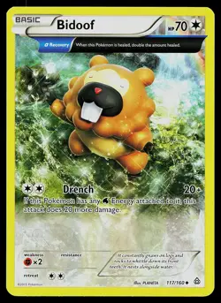 Pokemon Card Primal Clash Bidoof 117/160 Uncommon - Image 1