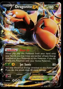Pokemon Card Furious Fists Dragonite EX 74/111 Rare - Image 1