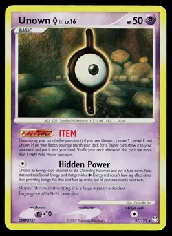 Pokemon Card Mysterious Treasures Unown [I] 37/123 Rare - Image 1