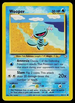 Pokemon Card Neo Genesis Wooper 82/111 Common - Image 1