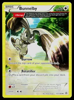 Pokemon Card Primal Clash Bunnelby 121/160 Uncommon - Image 1