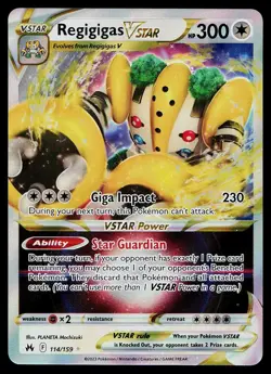 Pokemon Card Crown Zenith Regigigas VSTAR 114/159 Holo Rare - Image 1