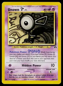 Pokemon Card Neo Discovery Unown [F] 48/75 Uncommon - Image 1