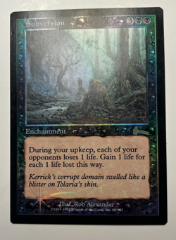 MTG- Subversion x1 - Urza's Legacy FOIL nm some tiny corner ding - Image 1