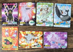 Set 7 Bandai Pokemon Kimewaza Kids Mini Cards Umbreon Espeon Heatran CHINGLING.. - Image 1