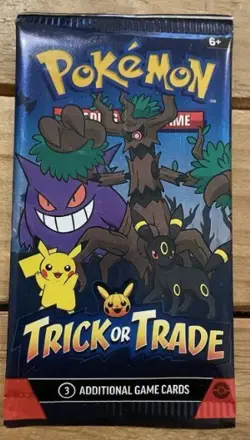 Pokemon TCG 2024 Booster Pack Brand New Sealed Trick or Trade 3 Card Pack - Image 1