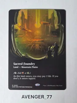 Magic the Gathering MTG #0282 Sacred Foundry Foil Borderless Edge of Eternities - Image 1