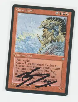 Magic the Gathering ~ Chaos Lord ~ LP ~ Ice Age ~ Signed by Artist - Image 1