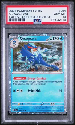 Pokemon Quaquaval Cosmos Holo🔥POP 15🔥 Fall 23 Collector Chest 054 PSA 10 - Image 1