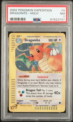 Dragonite 9/165 Expedition Base Set Holo Rare Pokemon TCG PSA 7 - Image 3