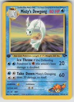 Misty's Dewgong 54/132 Uncommon Gym Challenge Pokemon 1st Edition Lightly Played - Image 1