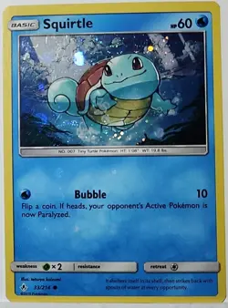 HD Fart Swirl 🌀 Squirtle 33/214 Cosmos Holo Bleed Error Rare Pokemon TCG ✨ - Image 2