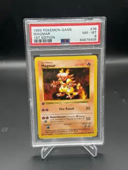 1999 Pokemon Game MAGMAR 1ST EDITION 36/102 PSA 8 NM-MT - Image 1