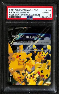 Pokemon Pikachu V-Union Top Left SWSH139 PSA 10 - Image 1