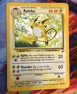 Pokemon Base Set 2 Raichu 16/130 Holo Rare MP-HP - Image 1