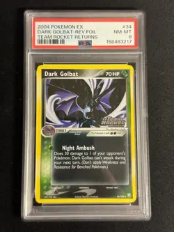 Pokemon Dark Golbat EX Reverse Holo Stamp 34/109 Psa 8 - NEW CERT - Image 1