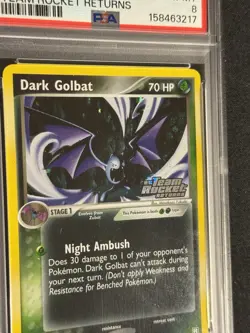 Pokemon Dark Golbat EX Reverse Holo Stamp 34/109 Psa 8 - NEW CERT - Image 2