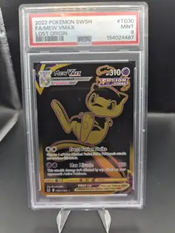 2022 POKEMON SWORD & SHIELD LOST ORIGIN #TG30 FULL ART/MEW VMAX PSA 9 - Image 1