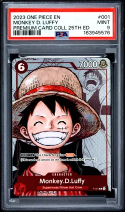 2023 ONE PIECE PREMIUM CARD COLLECTION 25TH EDITION #001 MONKEY D. LUFFY PSA 9 - Image 1