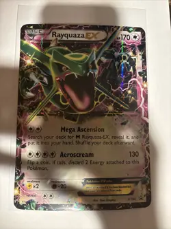 Rayquaza EX XY66 Black Star Promo Holo Pokemon Card Light Play Jumbo 8 Inch - Image 1
