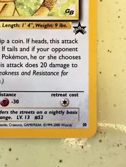 Meowth 10 Pokemon WOTC Black Star Promo Card Holo Near Mint Wizards Of The Coast - Image 3