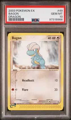 Pokmon Bagon 🔥POP 14🔥 2003 EX Dragon 49/97 PSA 10 Pokemon Card - Image 1