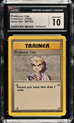 CGC 10 - 1999 Pokemon Base Set Professor Oak 88/102 Pokemon Card - Image 1