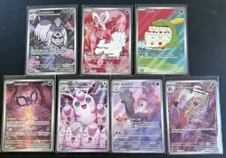 Pink/Purple English Pokemon Full Art Card Lot - Image 1