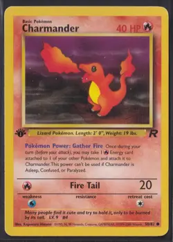 Charmander 50/82 Common Team Rocket Pokemon 1st Edition Lightly Played - Image 1