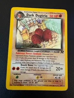 Dark Dugtrio 6/82 Holo Team Rocket Vintage Pokemon Card - Image 1