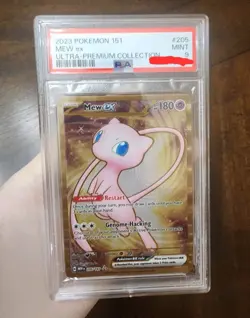 PSA 9 MINT Mew EX 151 UPC Promo Gold Metal 2023 Pokemon 205/165 - Image 1