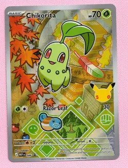 Chikorita 046 Pokemon First Partner Illustration Collection Promo Holo NM - Image 1