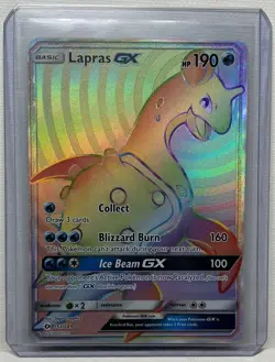 Pokemon Sun & Moon Lapras GX Rainbow Secret Rare #151/149 - Image 1