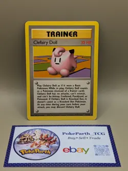 Clefairy Doll 70/102 Pokemon Base Set Trainer Card WOTC 1999 Vintage LP/NM - Image 1