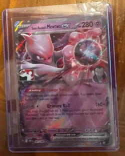 Team Rocket’s Mewtwo Ex 081/182 NM Prize Pack Play Stamp Series 8 Pokemon - Image 1