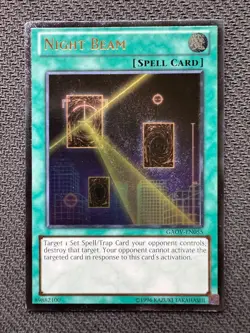 Yugioh Night Beam Unlimited Edition Ultimate Rare GAOV-EN055 LP/NM - Image 1