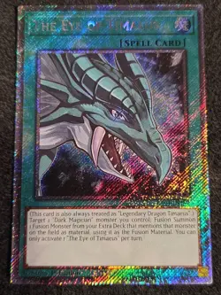 Yu-Gi-Oh the Eye of Timaeus RA04-EN192 Platinum Secret Rare 1st Edition M/NM - Image 1