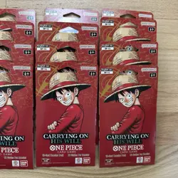 One Piece OP-13 Carrying On His Will Sleeved Booster Pack LOT OF 16 English TCG - Image 3
