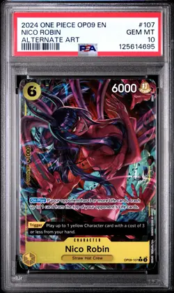 2024 ONE PIECE OP09-EMPERORS IN THE NEW WORLD ALTERNATE ART NICO ROBIN PSA 10 - Image 1