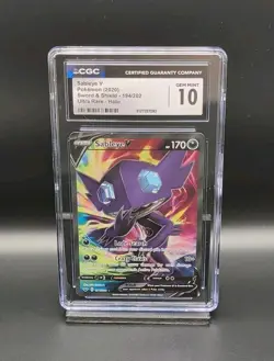 Sableye V (Full Art) 194/202 Swsh01: Sword & Shield Holo CGC GEM MINT 10 - Image 1