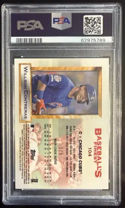 2020 FINEST FLASHBACKS WILSON CONTRERAS RED REFRACTOR #ED 1/5 PSA 10 - Image 3