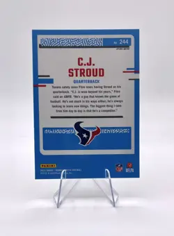 2023 Panini Donruss Optic C.J. Stroud #244 Holo Rated Rookie Silver Prizm Texans - Image 2
