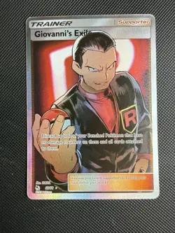 Giovanni's Exile 67/68 Full Art Hidden Fates Ultra Rare Holo NM - Image 1