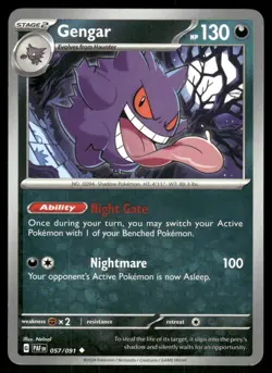 Gengar 057/091 Paldean Fates Pokemon TCG trading card - Image 1