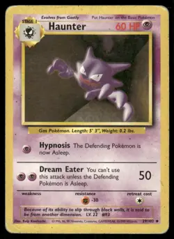 Haunter 29/102 Base Set Pokemon TCG trading card - Image 1
