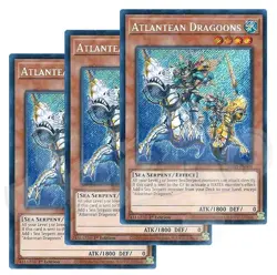 Yugioh - Atlantean Dragoons x 3 - 1st Edition Secret Rare NM - Free Holo Card - Image 1