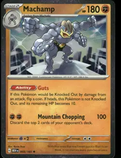Pokemon Cards Machamp 068/165 COSMOIS HOLO 151 Rare LP - Image 1