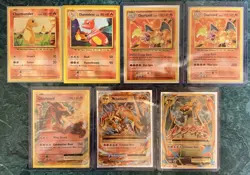 POKEMON XY EVOLUTIONS MEGA M CHARIZARD EX REVERSE HOLO FULL ART SET 8 CARD LOT ! - Image 1