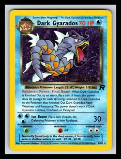 Dark Gyarados 8/82 Holo Rare Unlimited Pre-Release Team Rocket Pokemon 2312 - Image 1