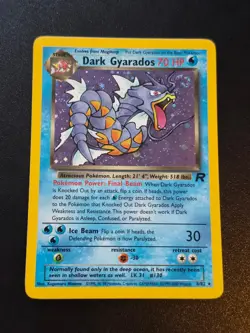 Dark Gyarados 8/82 Unlimited Holo Swirl Rare Team Rocket Pokemon NM - Image 1